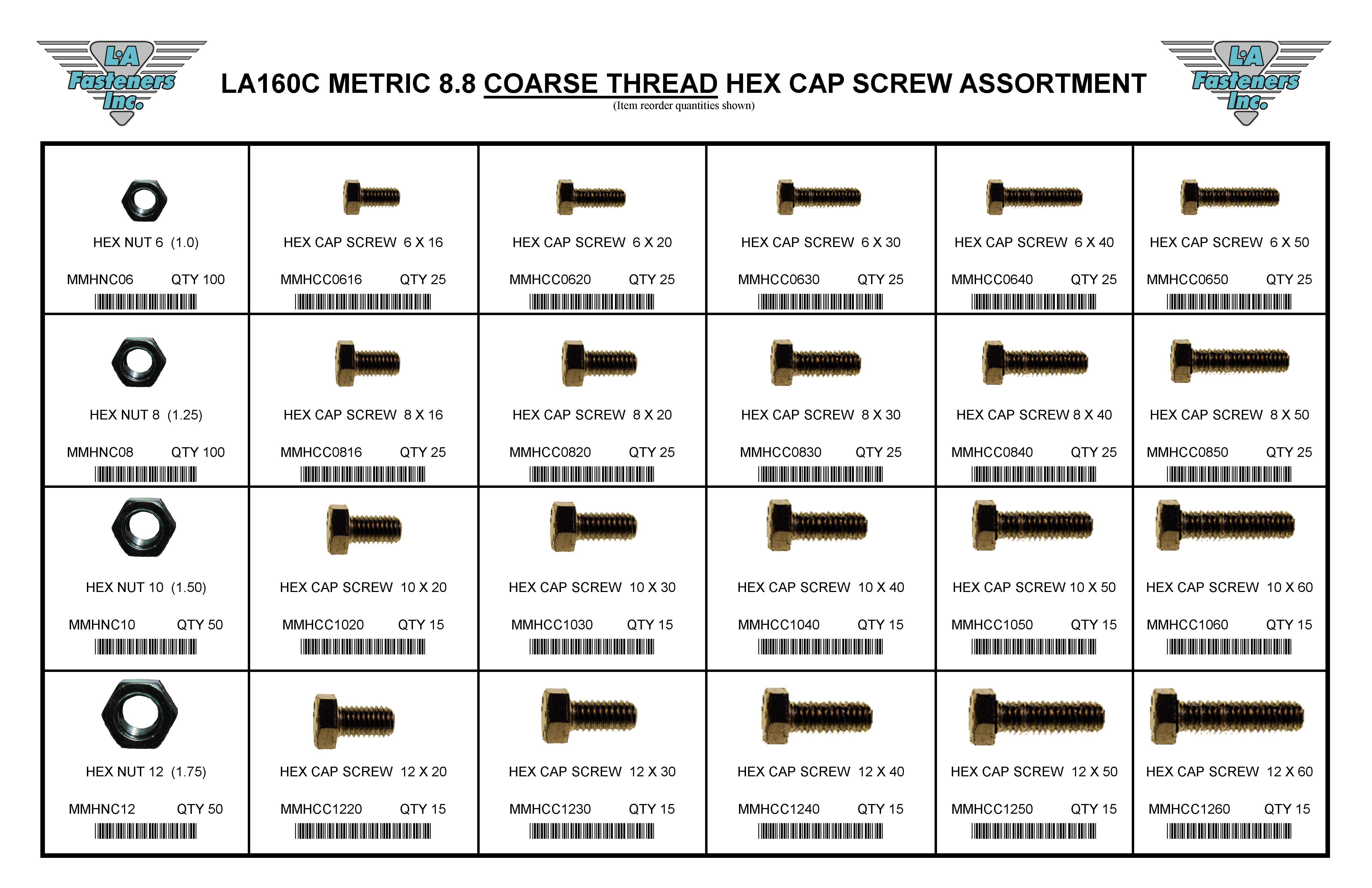 ASSORTMENT CUSTOM  METRIC 8.8 COARSE NUTS &amp; BOTS